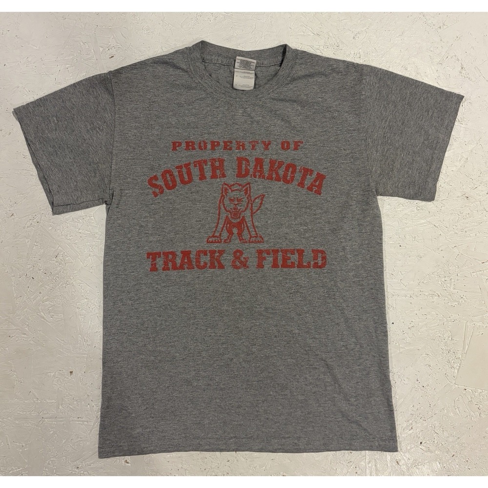 Vintage South Dakota Coyotes Track Field Shirt Mens S Gray College University